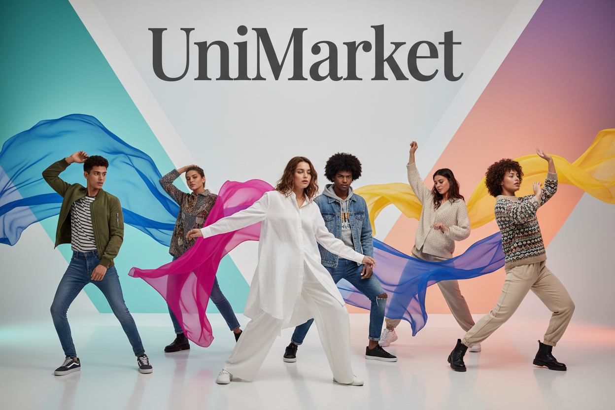 make clear and the attractive video of the clothing brant with name of UniMarket 